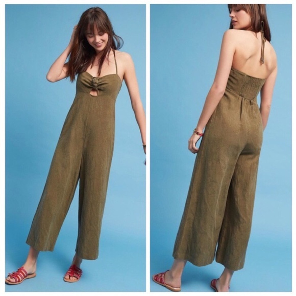 Gorgeous Anthropologie Olive Green Jumpsuit